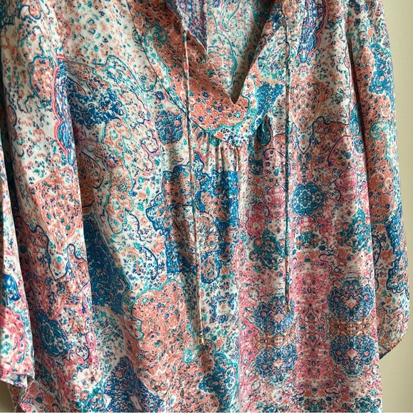 Alice & Trixie Paisley Patterned Silk Dress, Size Medium - Picture 5 of 6